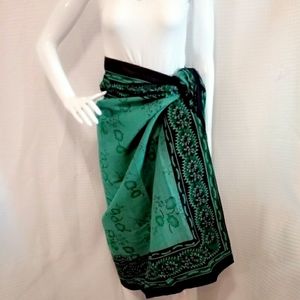 🌵2/45 Green Floral Print Wrap, Beach Wrap